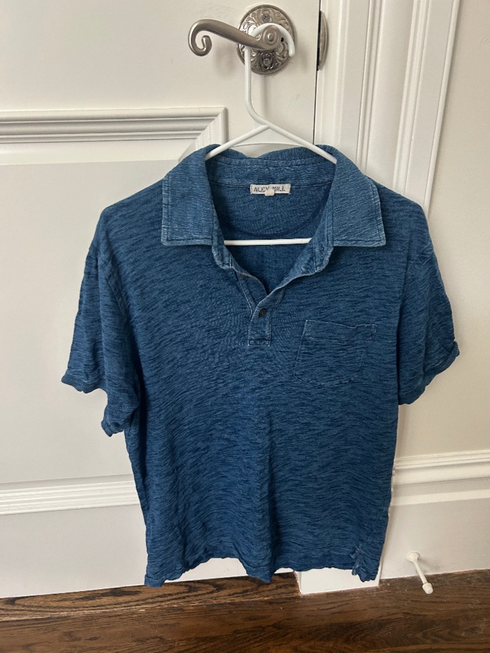 Alex mill blue collared t shirt